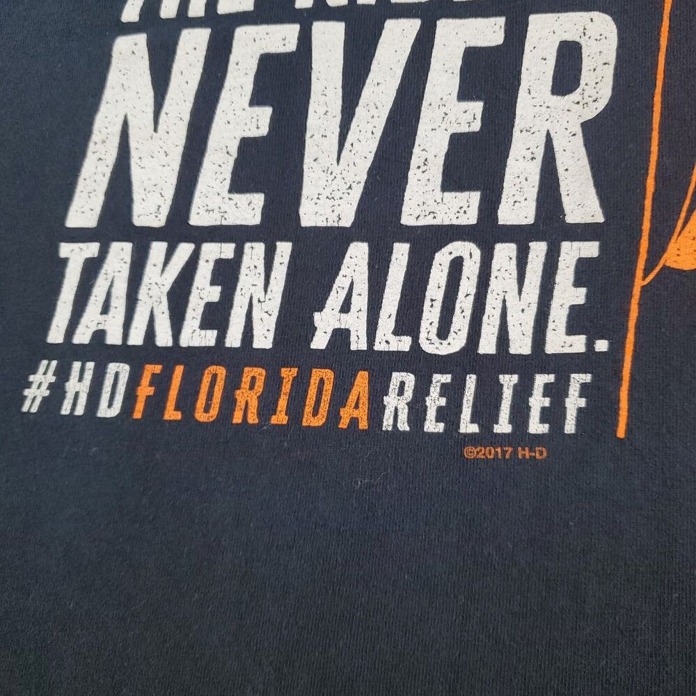 Harley Davidson Florida Relief TShirt Mens 2XL Black The Ride is Never Taken Alo - Picture 11 of 16